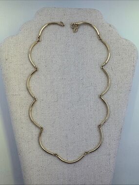 💛 Vintage Sarah Coventry Gold Plated Wavy Link Necklace | Curved Link
